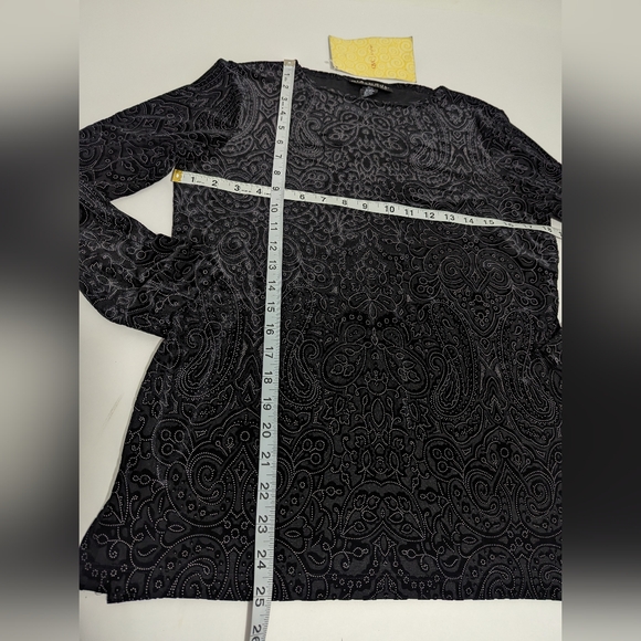 Dialogue QVC Style Velour Burnout Style Top Shirt Women's Size XS New NWT - Picture 4 of 8